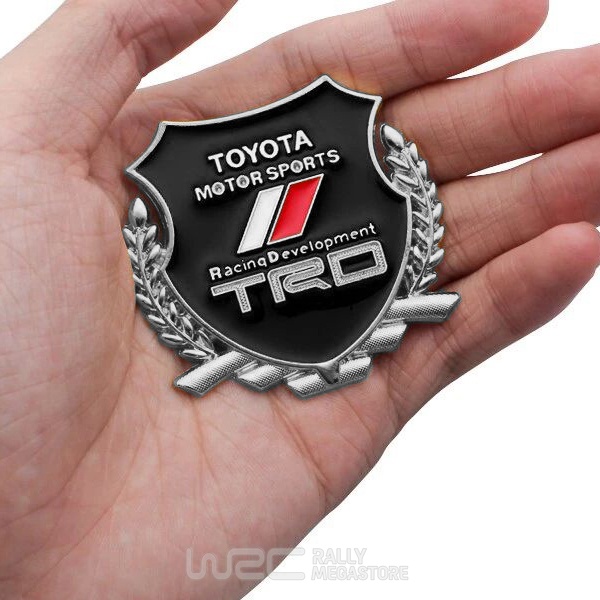 EMBLEME BOUCLIER LOGO TOYOTA TRD SILVER